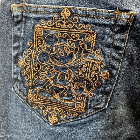 Disney Parks WDW Jeans Womens 6 Mickey Mouse Embroidered Pockets Straight Leg - Picture 11 of 15